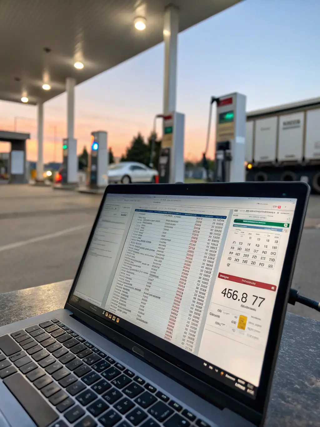 An image of an unalterable digital logbook recording all system activities at a fuel station, ensuring accountability and traceability.
