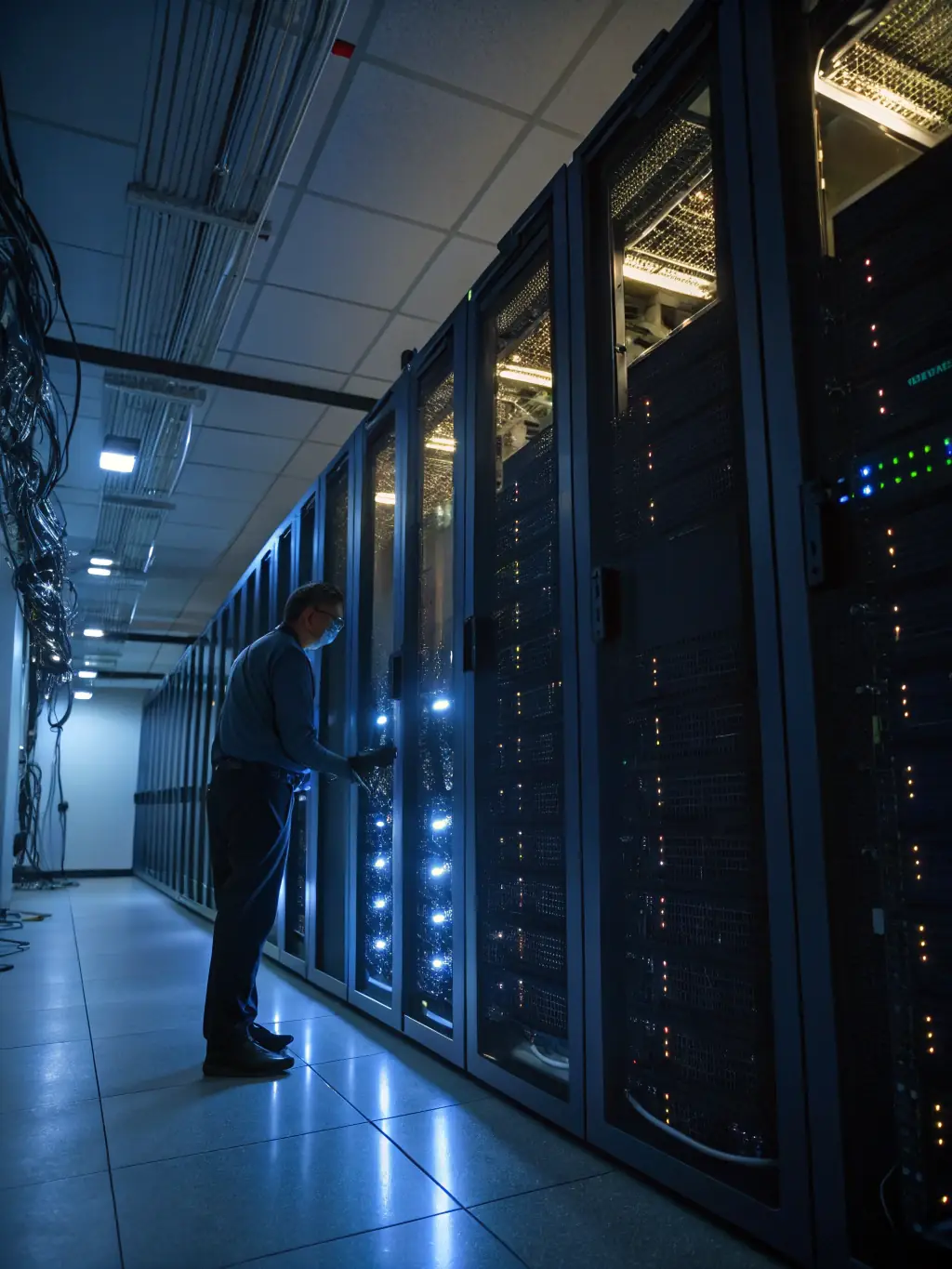 An image showcasing secure data backups and recovery processes for a fuel company, emphasizing data integrity and business continuity. The scene should convey reliability and disaster preparedness.